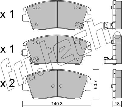 Fri.Tech. 1164.0 - Комплект спирачно феродо, дискови спирачки vvparts.bg