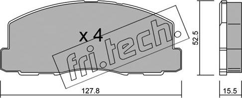 Fri.Tech. 116.0 - Комплект спирачно феродо, дискови спирачки vvparts.bg
