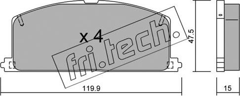 Fri.Tech. 110.0 - Комплект спирачно феродо, дискови спирачки vvparts.bg