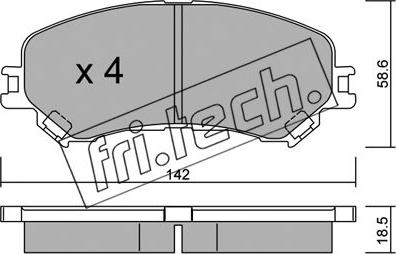 Fri.Tech. 1111.0 - Комплект спирачно феродо, дискови спирачки vvparts.bg