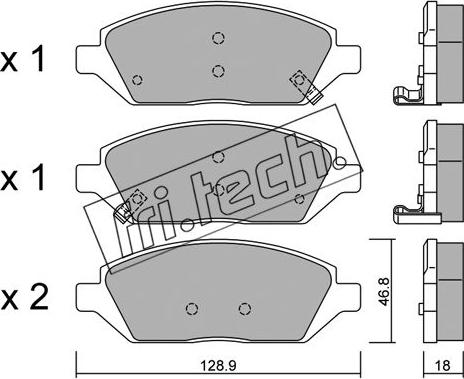 Fri.Tech. 1113.0 - Комплект спирачно феродо, дискови спирачки vvparts.bg