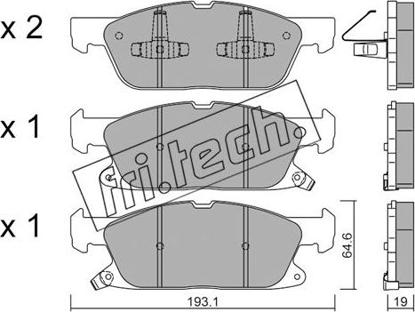 Fri.Tech. 1117.0 - Комплект спирачно феродо, дискови спирачки vvparts.bg