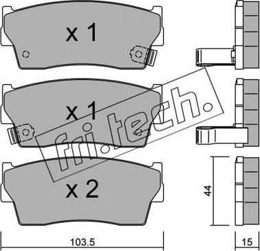 Fri.Tech. 118.0 - Комплект спирачно феродо, дискови спирачки vvparts.bg