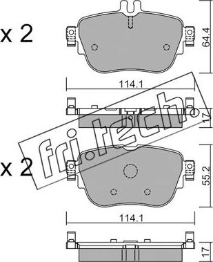 Fri.Tech. 1136.0 - Комплект спирачно феродо, дискови спирачки vvparts.bg