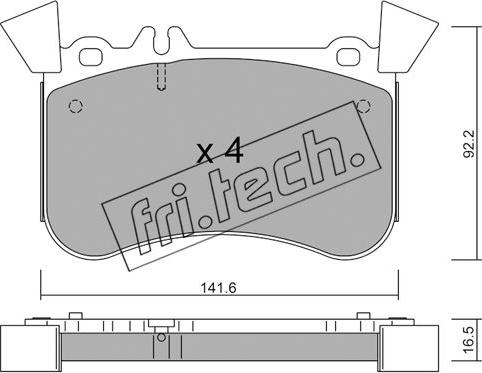Fri.Tech. 1133.1 - Комплект спирачно феродо, дискови спирачки vvparts.bg