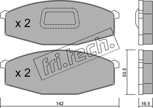 Fri.Tech. 112.1 - Комплект спирачно феродо, дискови спирачки vvparts.bg