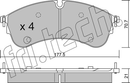 Fri.Tech. 1174.0 - Комплект спирачно феродо, дискови спирачки vvparts.bg