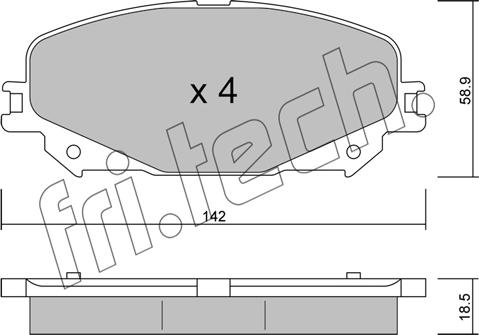 Fri.Tech. 1176.0 - Комплект спирачно феродо, дискови спирачки vvparts.bg