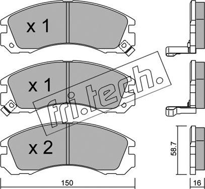 Fri.Tech. 136.0 - Комплект спирачно феродо, дискови спирачки vvparts.bg