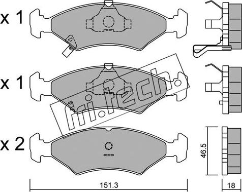 Fri.Tech. 129.0 - Комплект спирачно феродо, дискови спирачки vvparts.bg