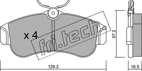 Fri.Tech. 125.0 - Комплект спирачно феродо, дискови спирачки vvparts.bg