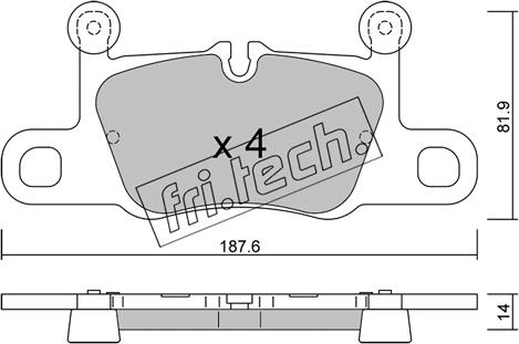 Fri.Tech. 1258.1 - Комплект спирачно феродо, дискови спирачки vvparts.bg