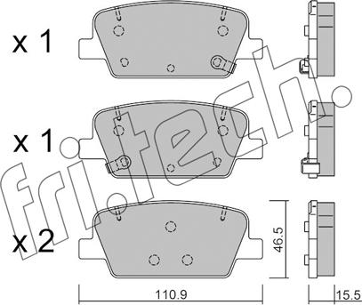 Fri.Tech. 1283.0 - Комплект спирачно феродо, дискови спирачки vvparts.bg