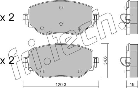 Fri.Tech. 1225.0 - Комплект спирачно феродо, дискови спирачки vvparts.bg