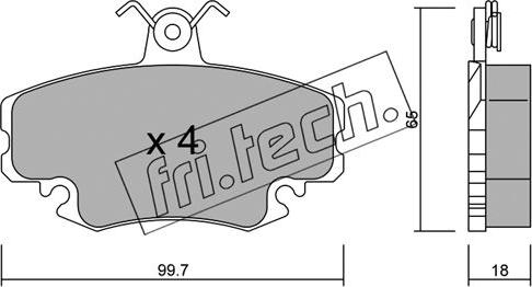 Fri.Tech. 122.0 - Комплект спирачно феродо, дискови спирачки vvparts.bg