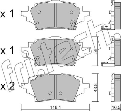 Fri.Tech. 1228.0 - Комплект спирачно феродо, дискови спирачки vvparts.bg