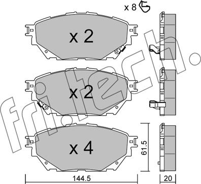 Fri.Tech. 1222.0 - Комплект спирачно феродо, дискови спирачки vvparts.bg