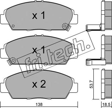 Fri.Tech. 175.0 - Комплект спирачно феродо, дискови спирачки vvparts.bg