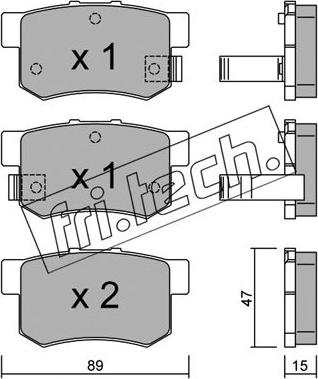 Fri.Tech. 176.0 - Комплект спирачно феродо, дискови спирачки vvparts.bg