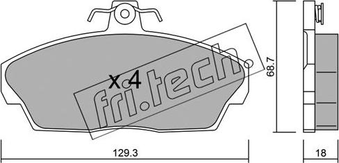 Fri.Tech. 177.1 - Комплект спирачно феродо, дискови спирачки vvparts.bg