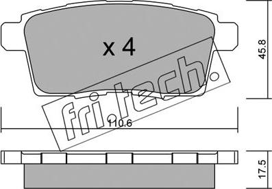 Fri.Tech. 890.0 - Комплект спирачно феродо, дискови спирачки vvparts.bg