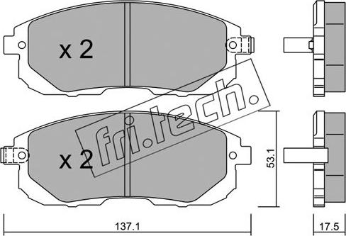 Fri.Tech. 893.1 - Комплект спирачно феродо, дискови спирачки vvparts.bg