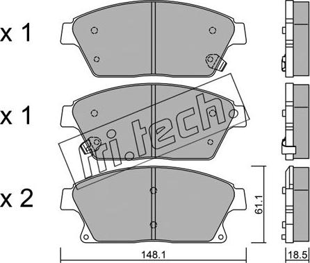 Fri.Tech. 856.0 - Комплект спирачно феродо, дискови спирачки vvparts.bg