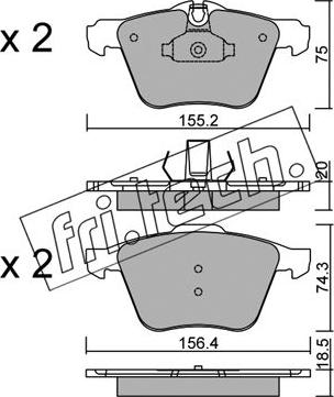 Fri.Tech. 852.0 - Комплект спирачно феродо, дискови спирачки vvparts.bg