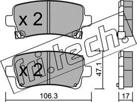 Fri.Tech. 861.0 - Комплект спирачно феродо, дискови спирачки vvparts.bg