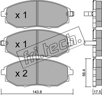 Fri.Tech. 862.0 - Комплект спирачно феродо, дискови спирачки vvparts.bg