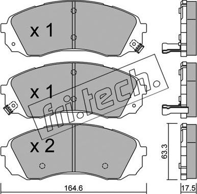 Fri.Tech. 801.0 - Комплект спирачно феродо, дискови спирачки vvparts.bg