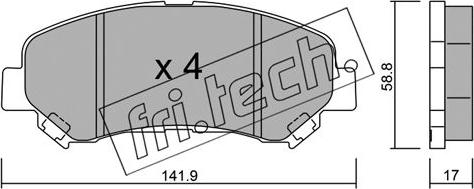 Fri.Tech. 808.0 - Комплект спирачно феродо, дискови спирачки vvparts.bg