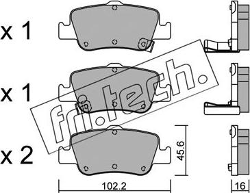 Fri.Tech. 812.0 - Комплект спирачно феродо, дискови спирачки vvparts.bg