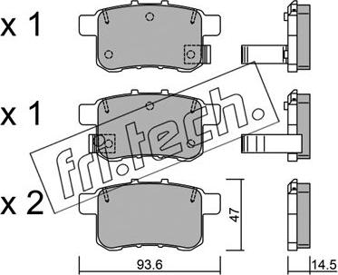 Fri.Tech. 885.0 - Комплект спирачно феродо, дискови спирачки vvparts.bg