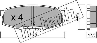 Fri.Tech. 838.0 - Комплект спирачно феродо, дискови спирачки vvparts.bg