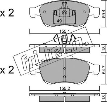 Fri.Tech. 833.0 - Комплект спирачно феродо, дискови спирачки vvparts.bg