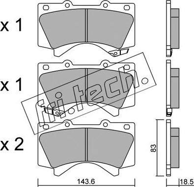 Fri.Tech. 837.0 - Комплект спирачно феродо, дискови спирачки vvparts.bg