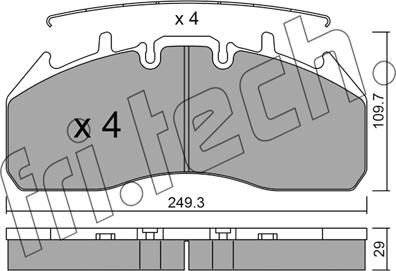 Fri.Tech. 825.0 - Комплект спирачно феродо, дискови спирачки vvparts.bg