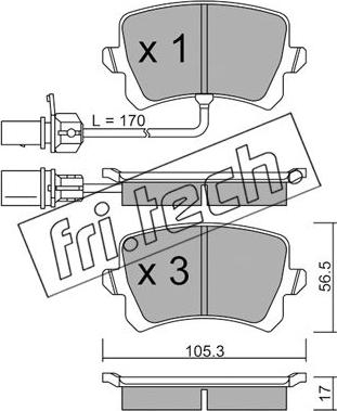 Fri.Tech. 822.1 - Комплект спирачно феродо, дискови спирачки vvparts.bg