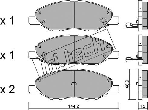 Fri.Tech. 827.0 - Комплект спирачно феродо, дискови спирачки vvparts.bg