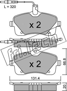 Fri.Tech. 870.0 - Комплект спирачно феродо, дискови спирачки vvparts.bg