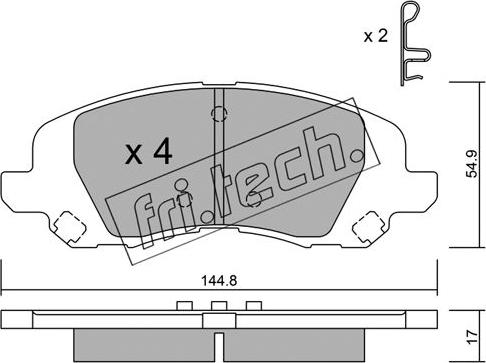 Fri.Tech. 878.0 - Комплект спирачно феродо, дискови спирачки vvparts.bg