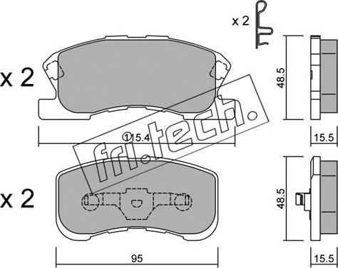 Fri.Tech. 390.0 - Комплект спирачно феродо, дискови спирачки vvparts.bg