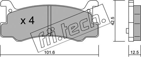 Fri.Tech. 398.0 - Комплект спирачно феродо, дискови спирачки vvparts.bg