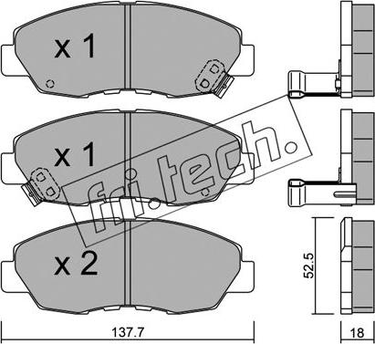 Fri.Tech. 393.0 - Комплект спирачно феродо, дискови спирачки vvparts.bg