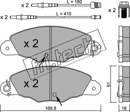 Fri.Tech. 343.0 - Комплект спирачно феродо, дискови спирачки vvparts.bg