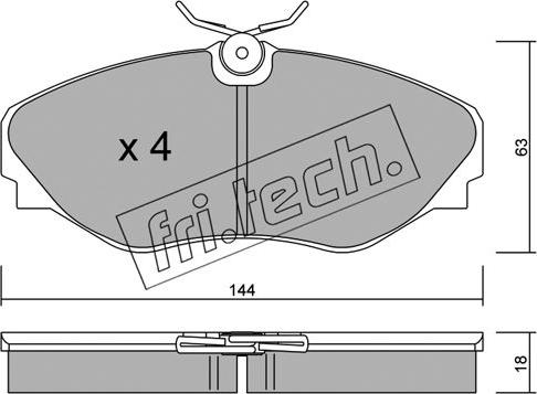 Fri.Tech. 347.0 - Комплект спирачно феродо, дискови спирачки vvparts.bg