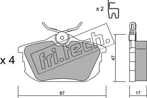 Fri.Tech. 356.0 - Комплект спирачно феродо, дискови спирачки vvparts.bg