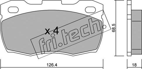 Fri.Tech. 361.0 - Комплект спирачно феродо, дискови спирачки vvparts.bg