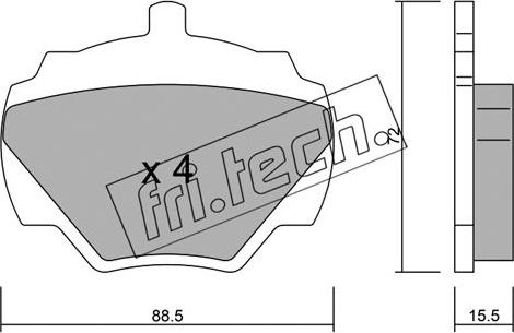 Fri.Tech. 362.0 - Комплект спирачно феродо, дискови спирачки vvparts.bg